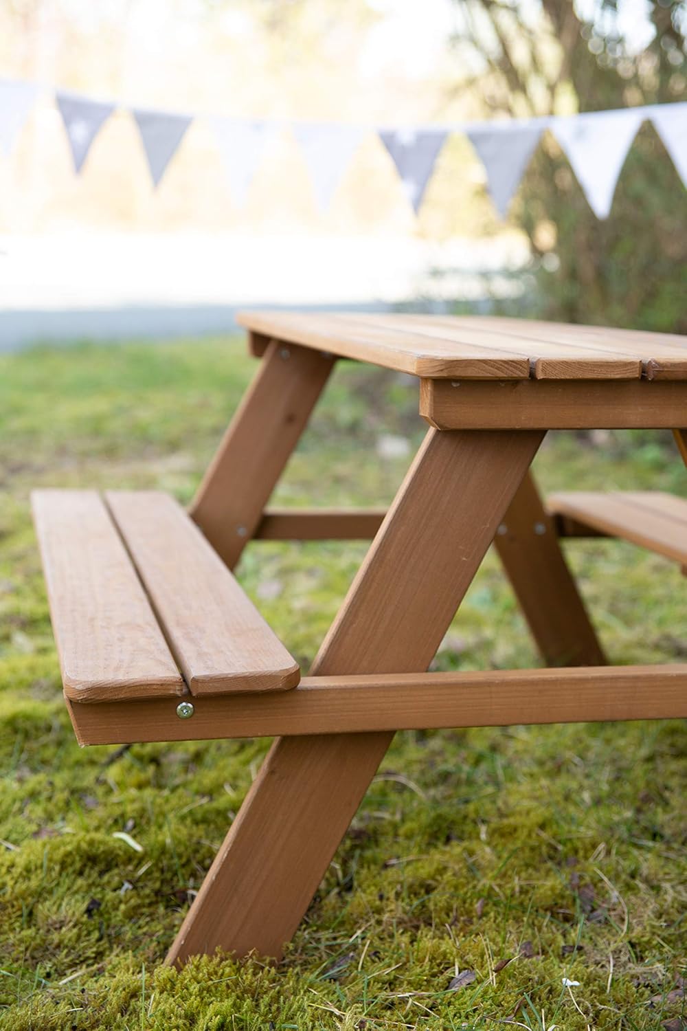 Kinder Outdoor Sitzgruppe aus Massivholz (4 Plätze), Teak Bank einzeln