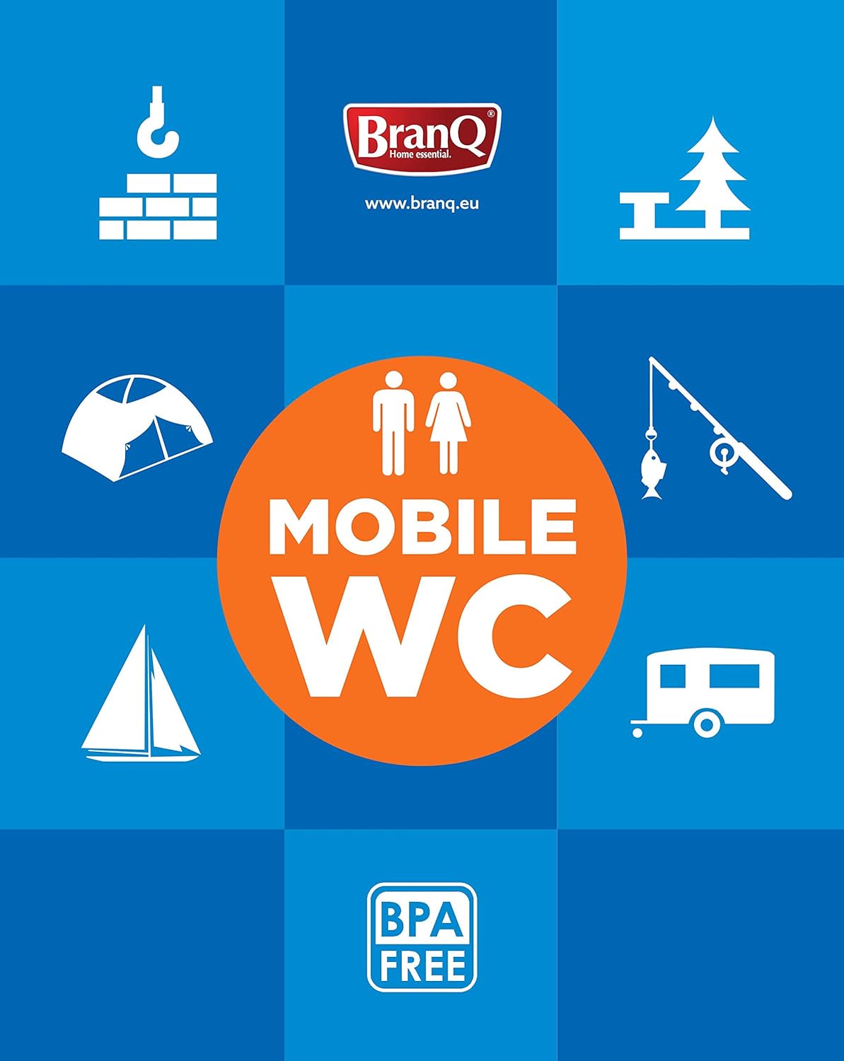 Mobile Campingtoilette, Hellblau
