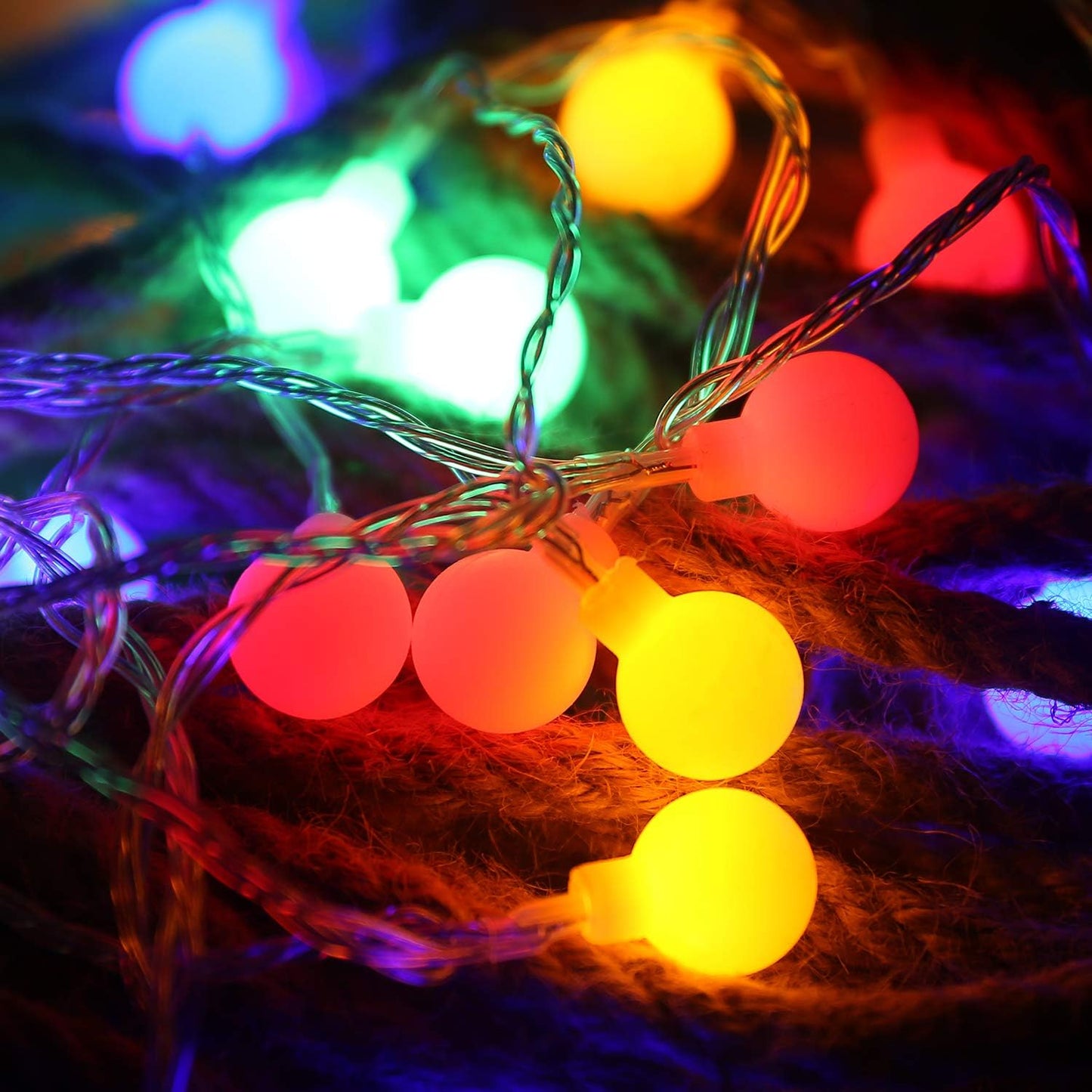 Bunte LED Kugel Lichterkette, Bunt
