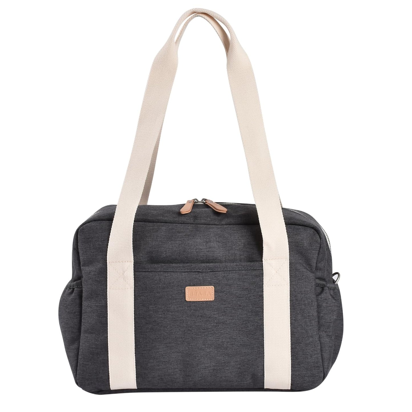 Wickeltasche mit 10 Fächern und Isotherm-Fach, Grau Meliert
