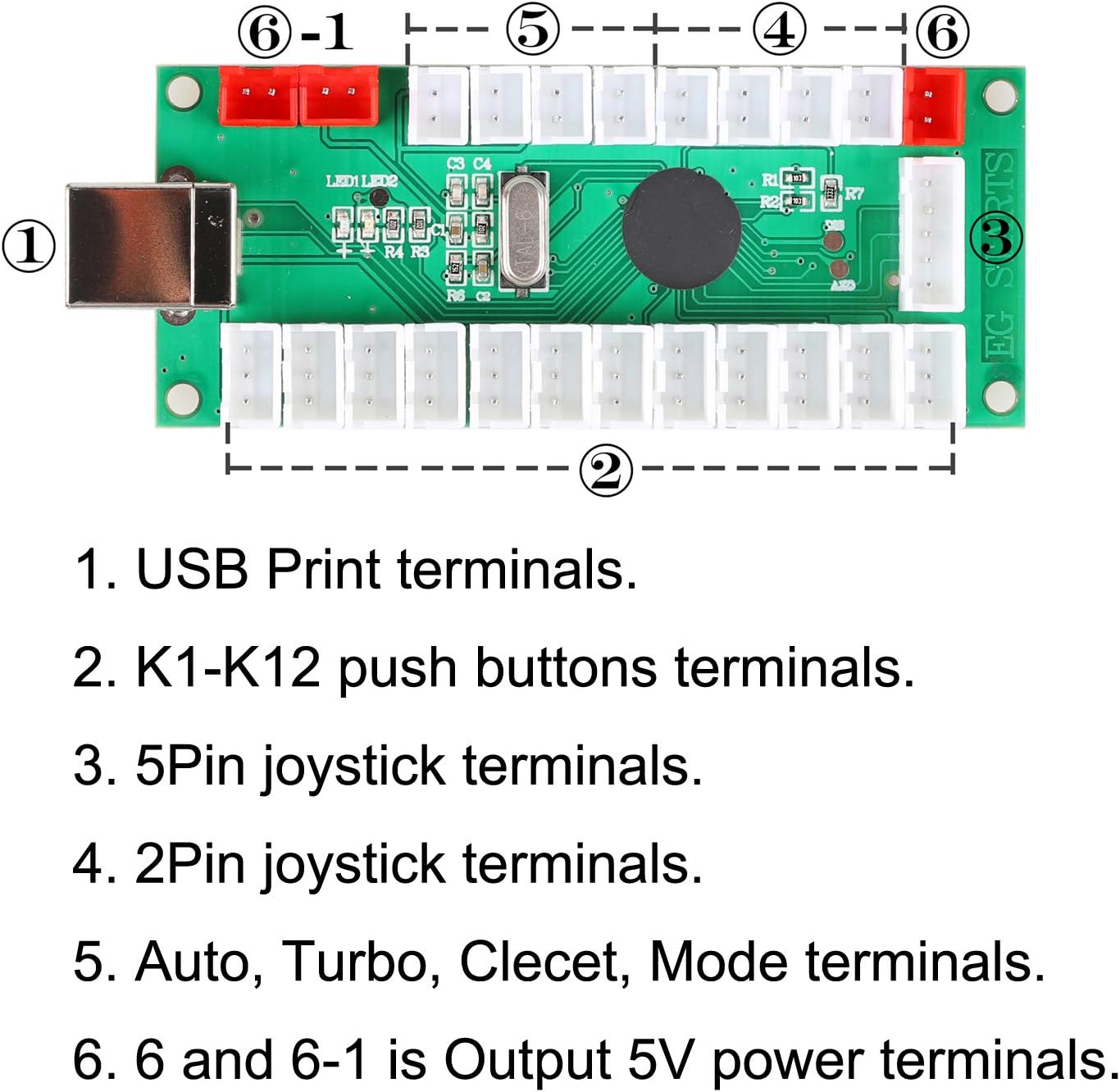 Arcade DIY Set mit LED Joysticks & Tasten (2 Spieler), Blaues & Grünes Kit
