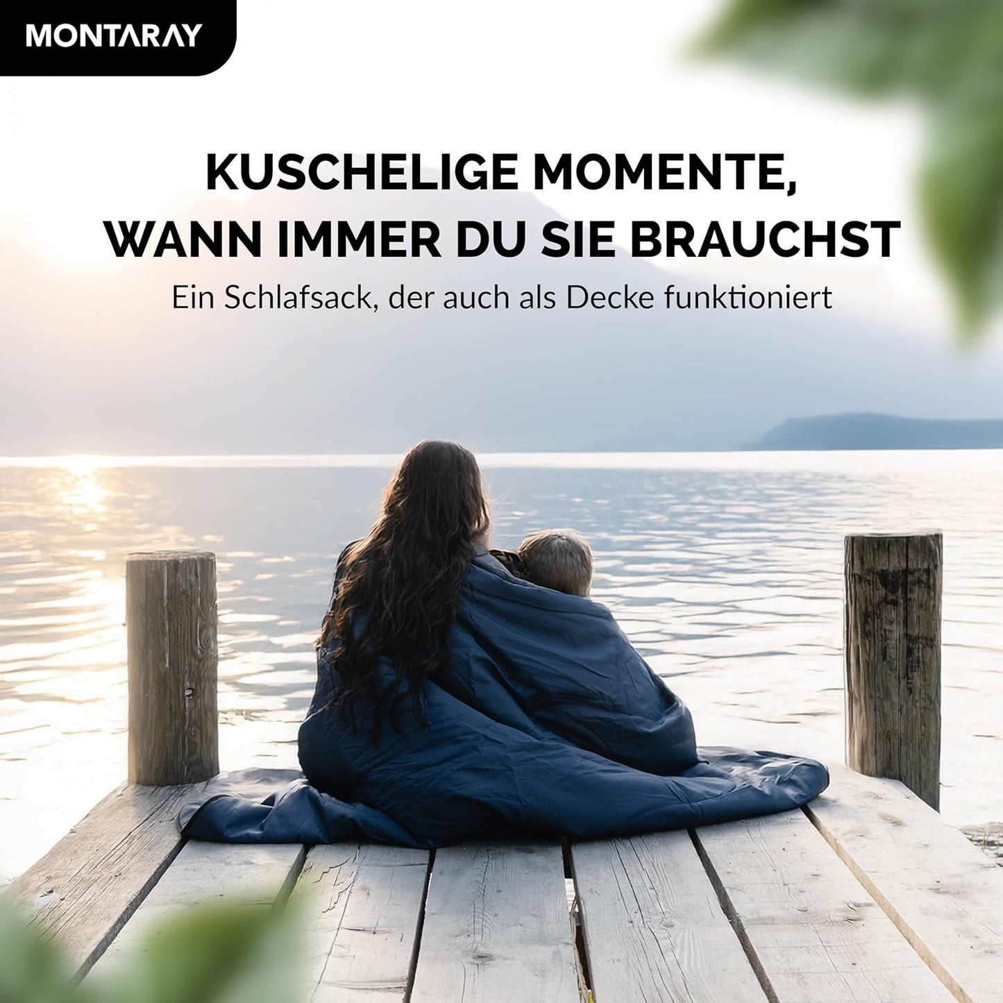 Deckenschlafsack mit Kapuze, Blau 280GSM, mit Kapuze