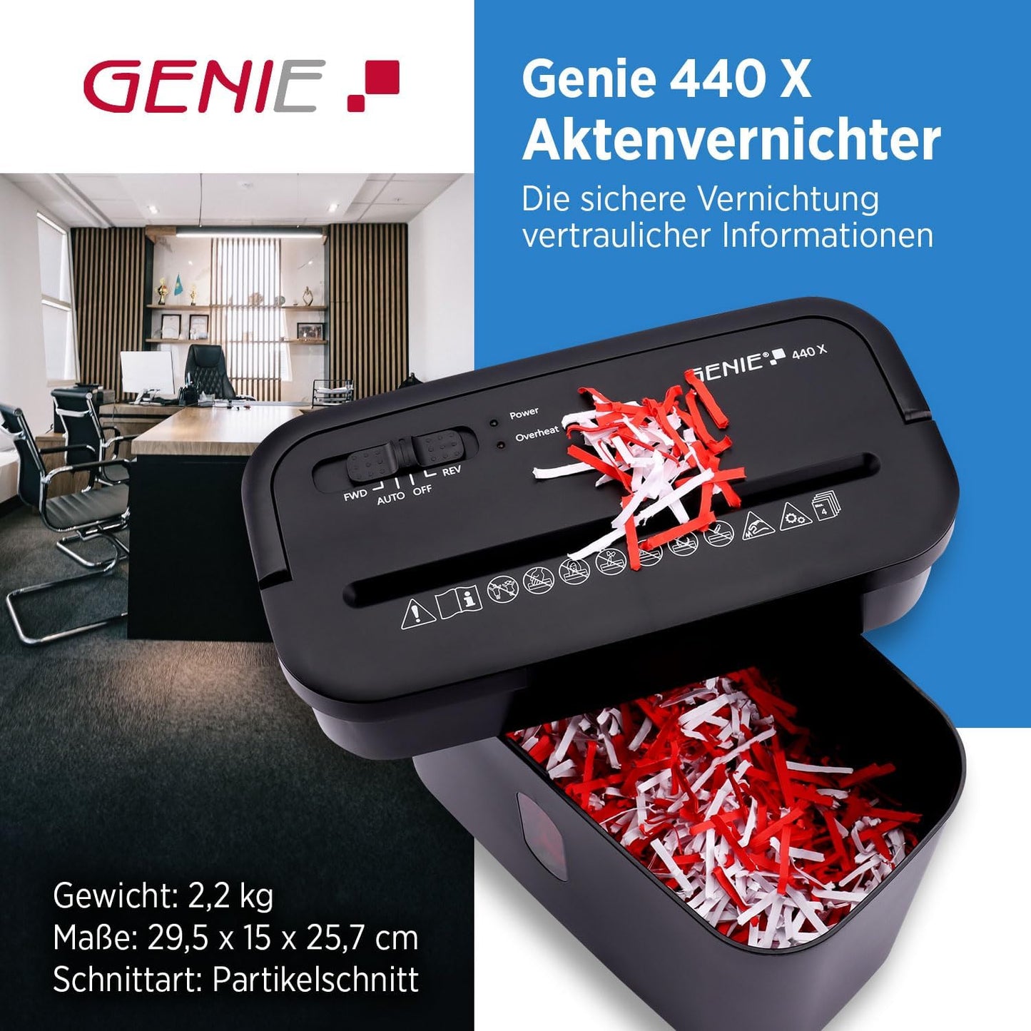 Aktenvernichter 440X, Schwarz