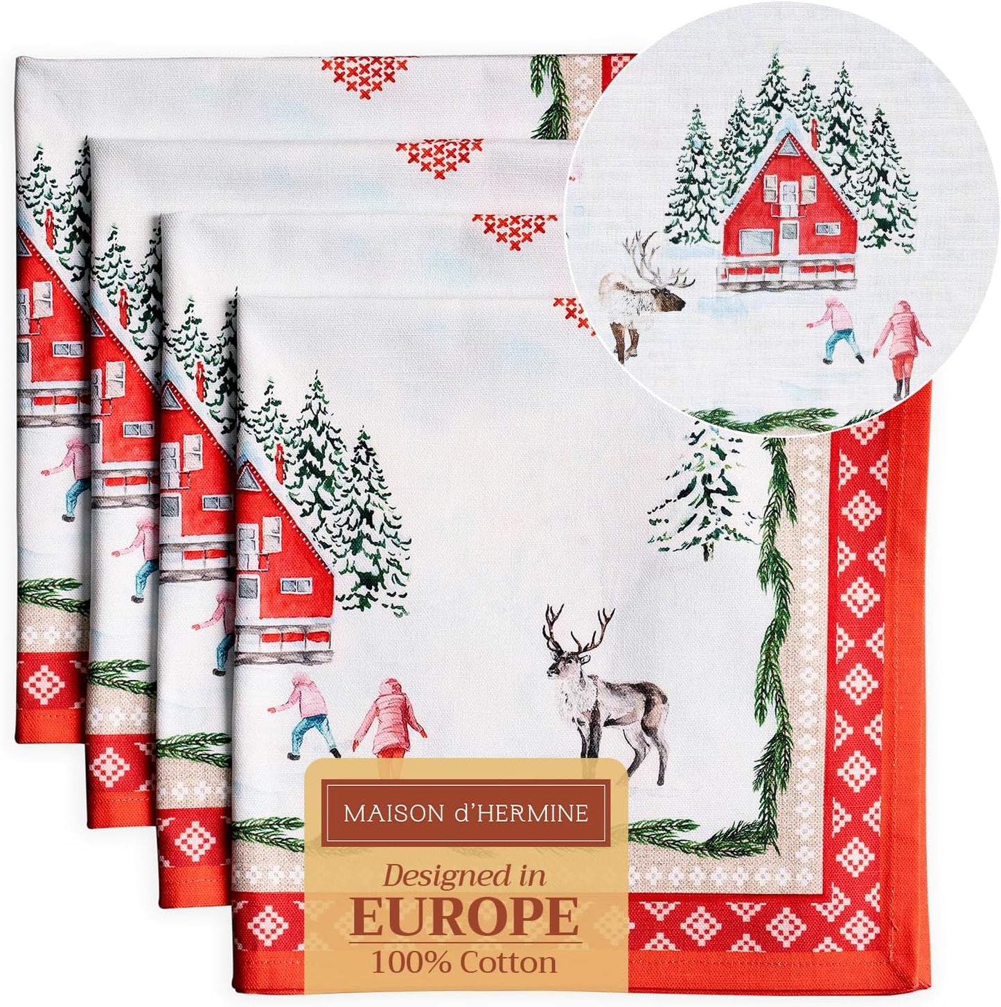 4er-Set Stoffservietten für Weihnachten, 29 - Rural Christmas