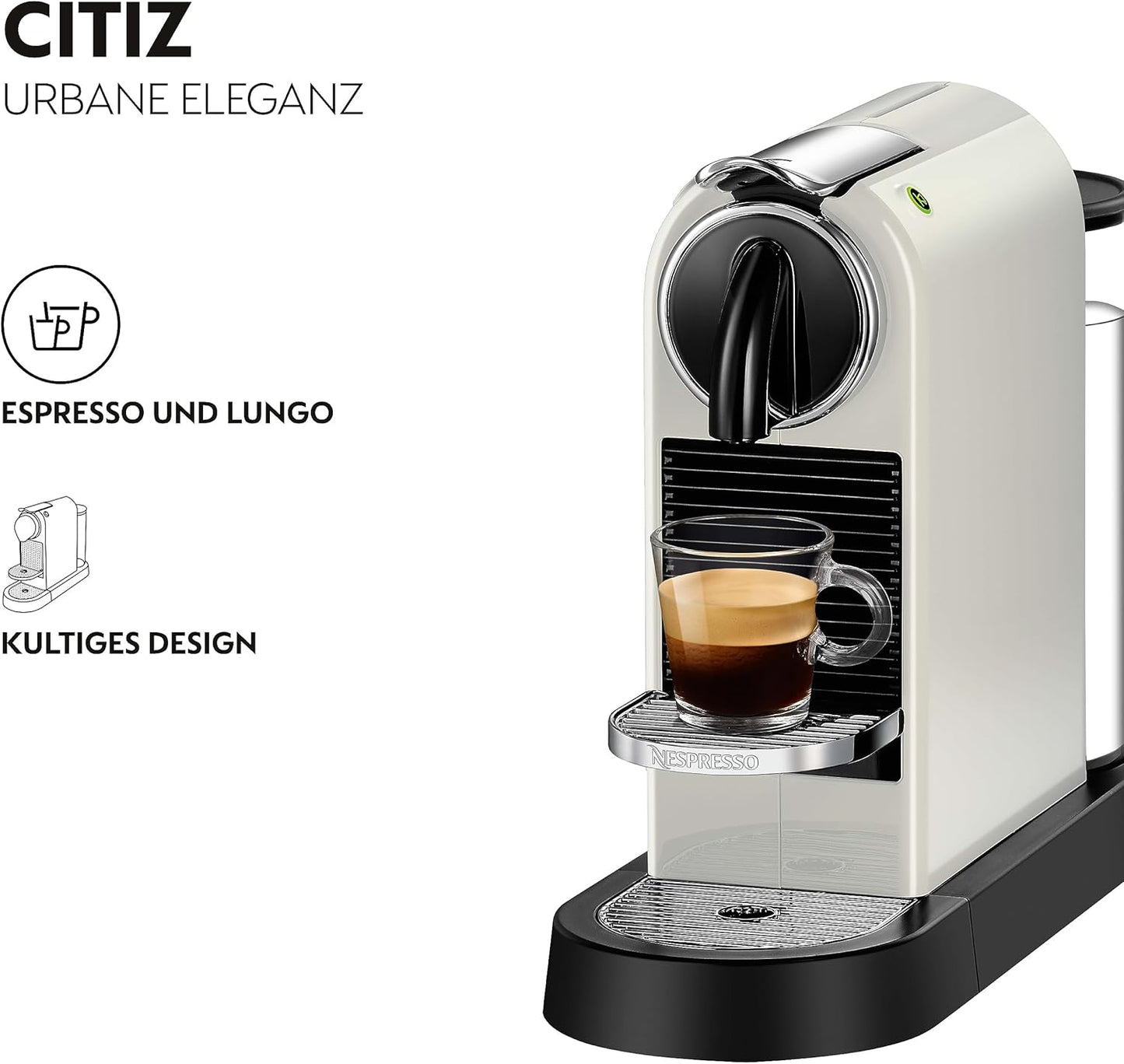 EN167.W Citiz Kaffeekapselmaschine mit Energiesparfunktion, Citiz / Weiss