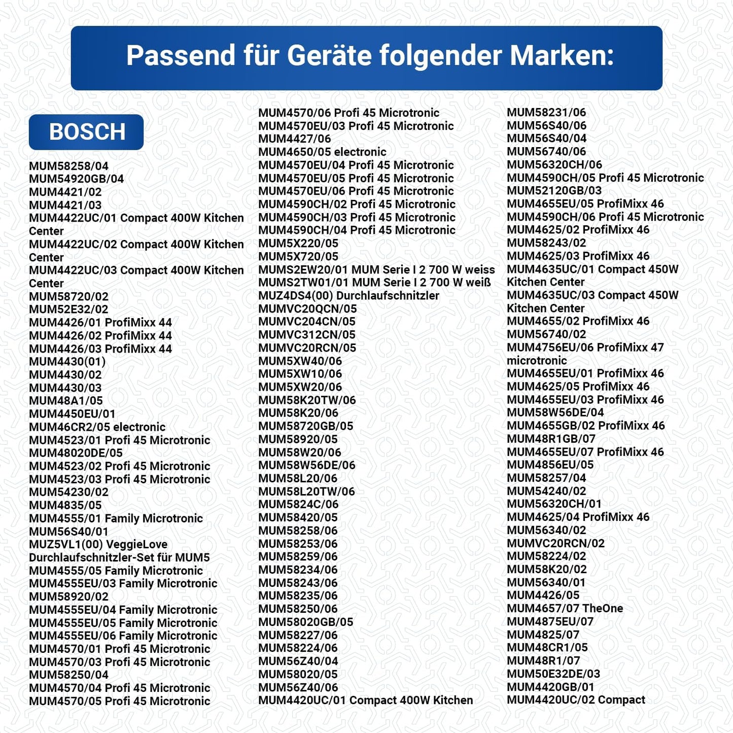Deckelkupplung für Bosch MUM4/MUM5 Küchenmaschinen