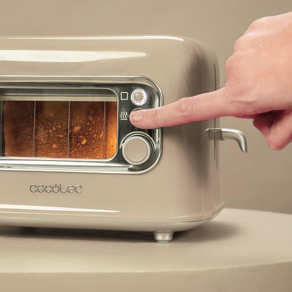 Retro-Toaster mit Bräunungssteuerung, Beige