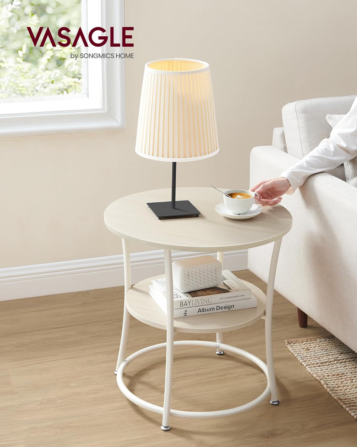 Runder Couchtisch, Naturbeige