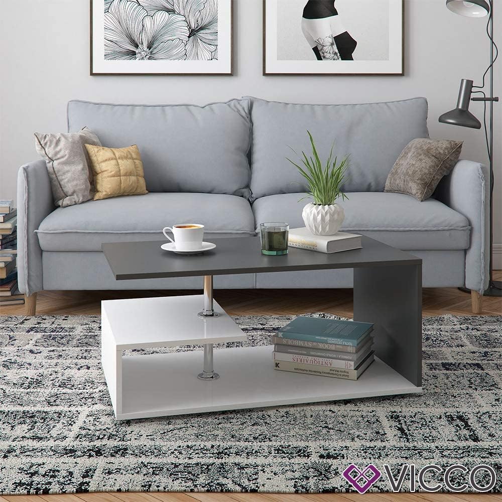 Couchtisch Guillermo, Weiss/Anthrazit