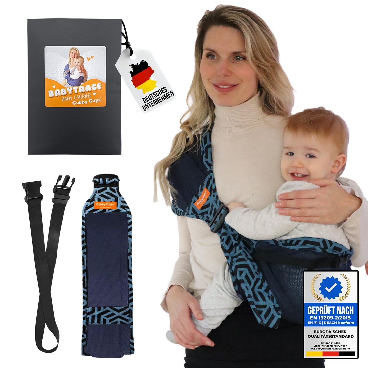 Ergonomische Hüfttrage für Babys, V3.0 Dunkelblau
