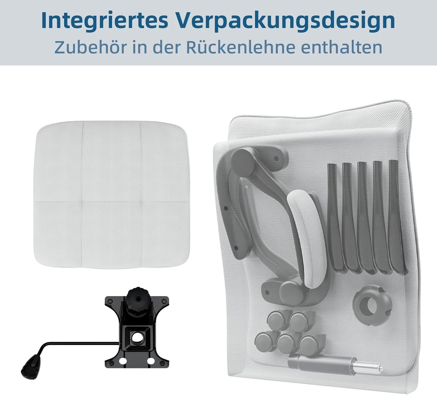 Ergonomischer Bürostuhl, Grau-Stoff