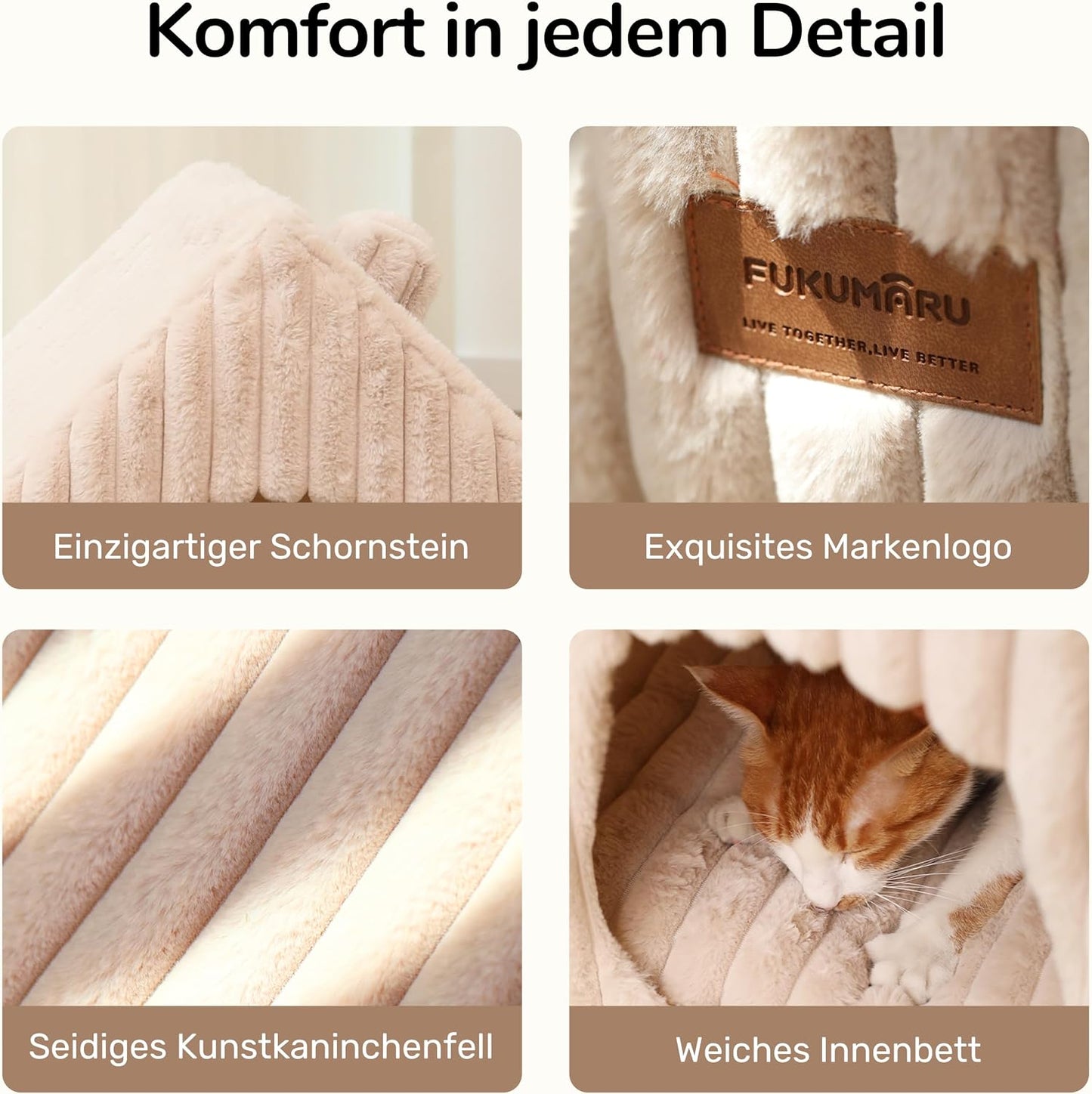 Katzenhaus mit Kissen, waschbar, rosa-grau 44.5 x 44.5 x 44.5 cm（L）