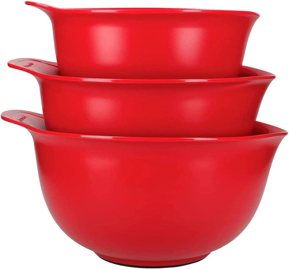 3er-Rührschüssel-Set, spülmaschinenfest, stapelbar, rutschfest, 3rd-Set, Einfarbig