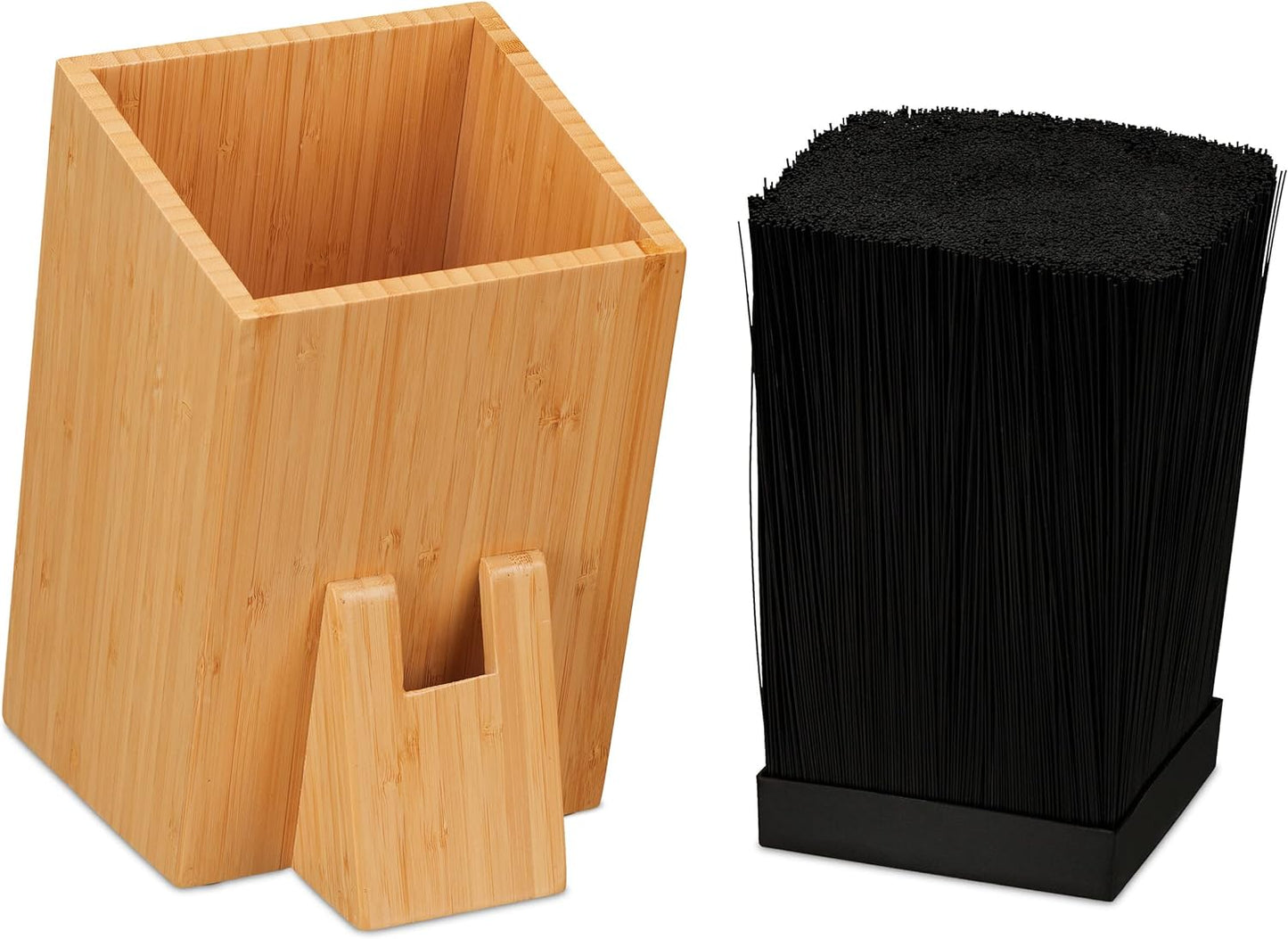 Messerblock, 25 x 14,5 x 22 cm / Hellbraun, Schwarz