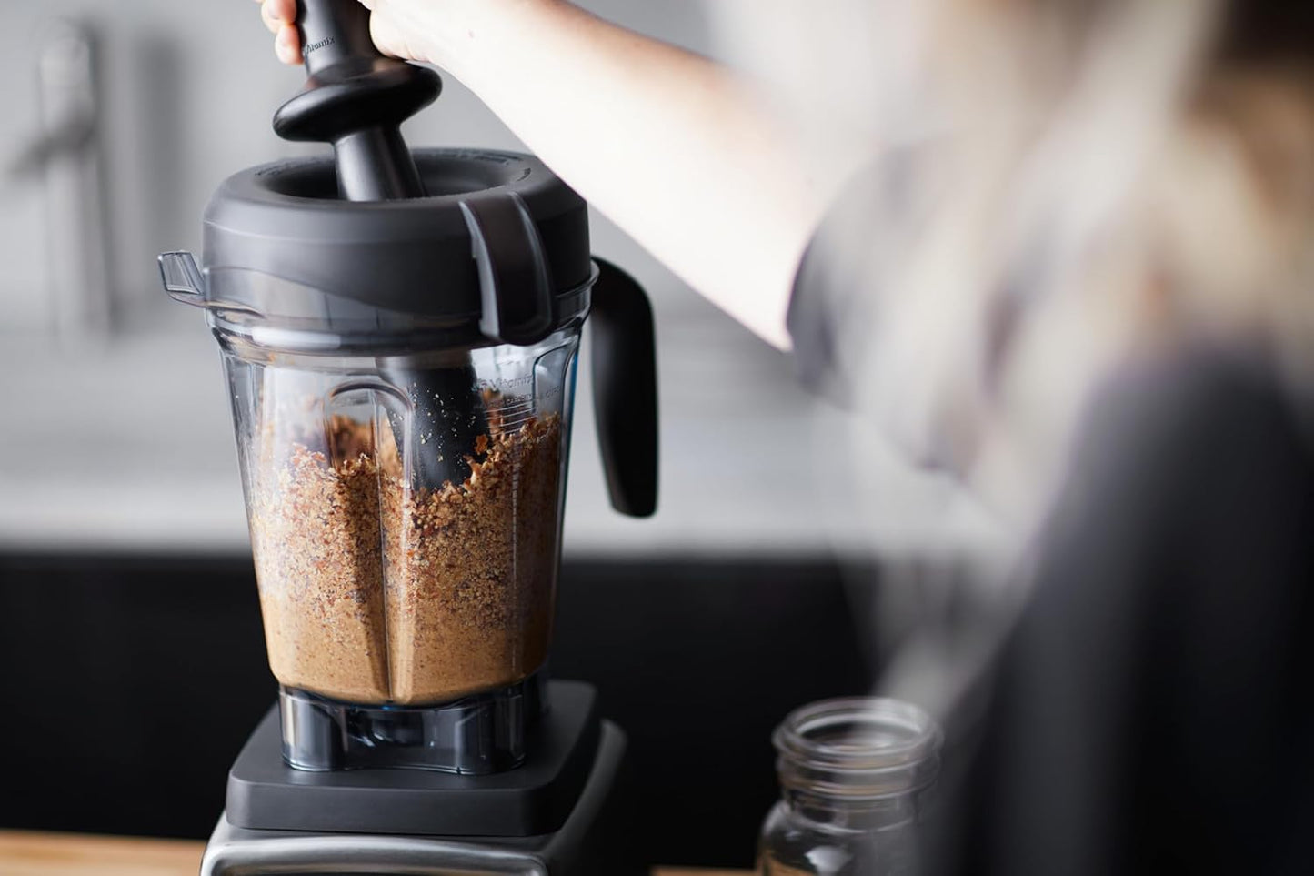 Flacher Tamper für 750 Blender, Schwarz