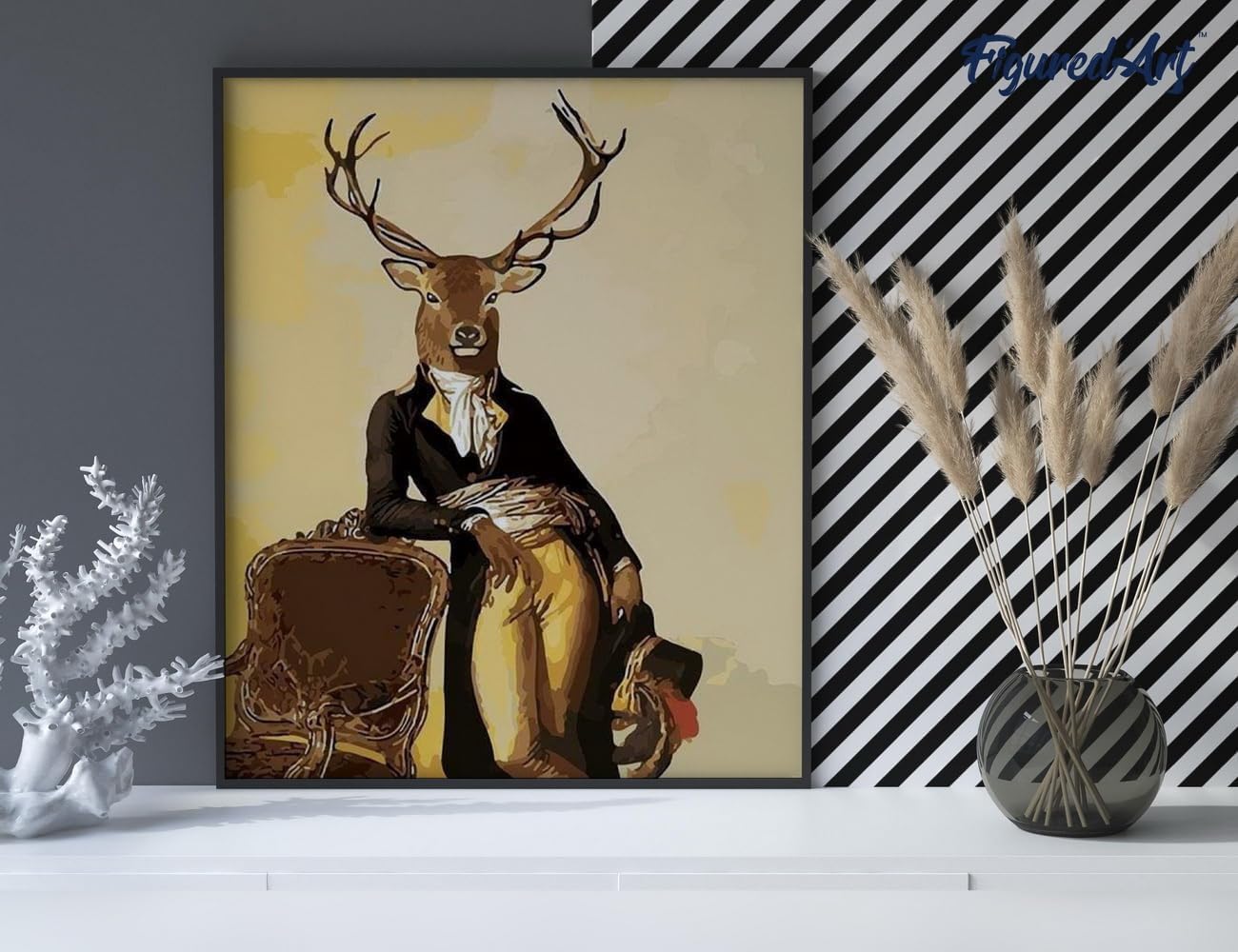 Malen nach Zahlen Set - Der Hirsch Dandy, Der Hirsch Dandy 40x50cm Mit Keilrahmen (nicht gespannt)