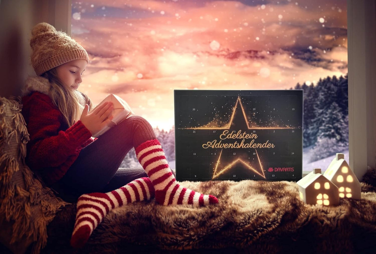 Edelstein-Adventskalender mit Sammelstickern