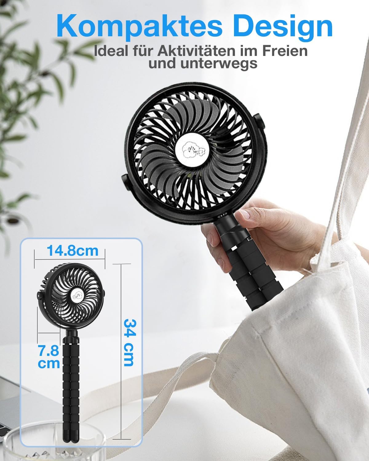 Tragbarer Ventilator mit flexiblem Stativ