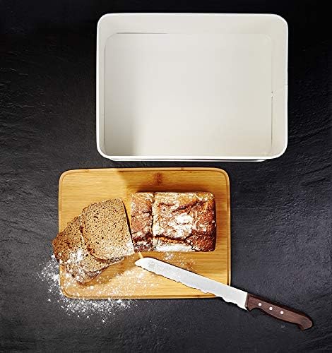 Cuisine Brotkasten mit Schneidebrett, Weiss