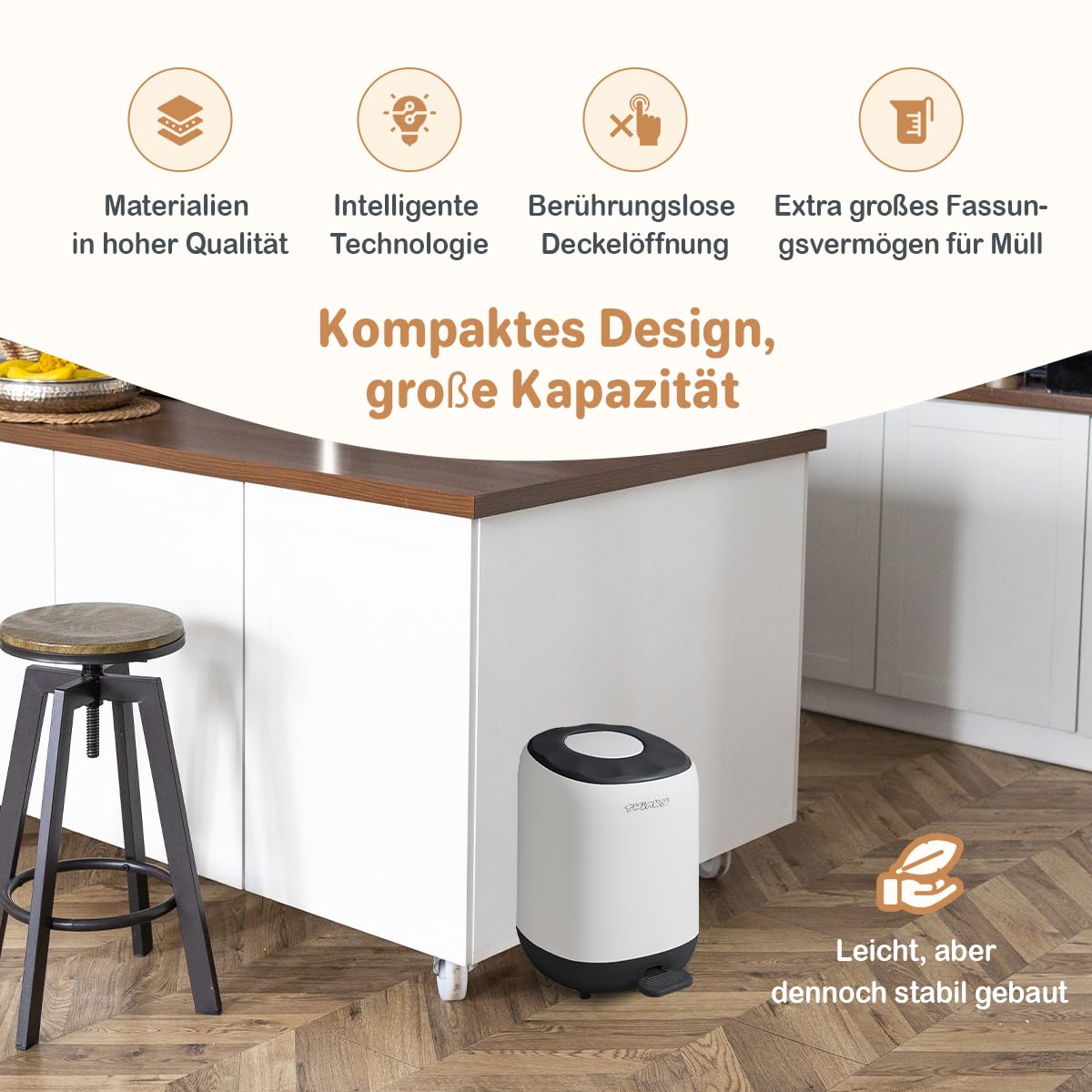 Windeleimer für Babys ohne Kassette, Grau und Schwarz