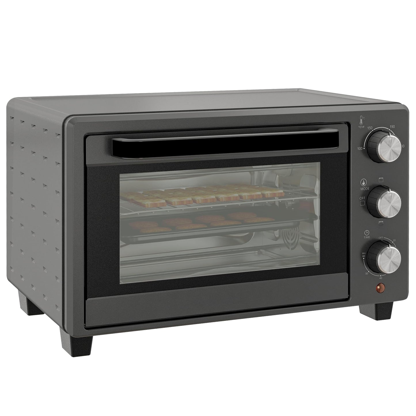 Minibackofen mit Timer und Zubehör, Grau