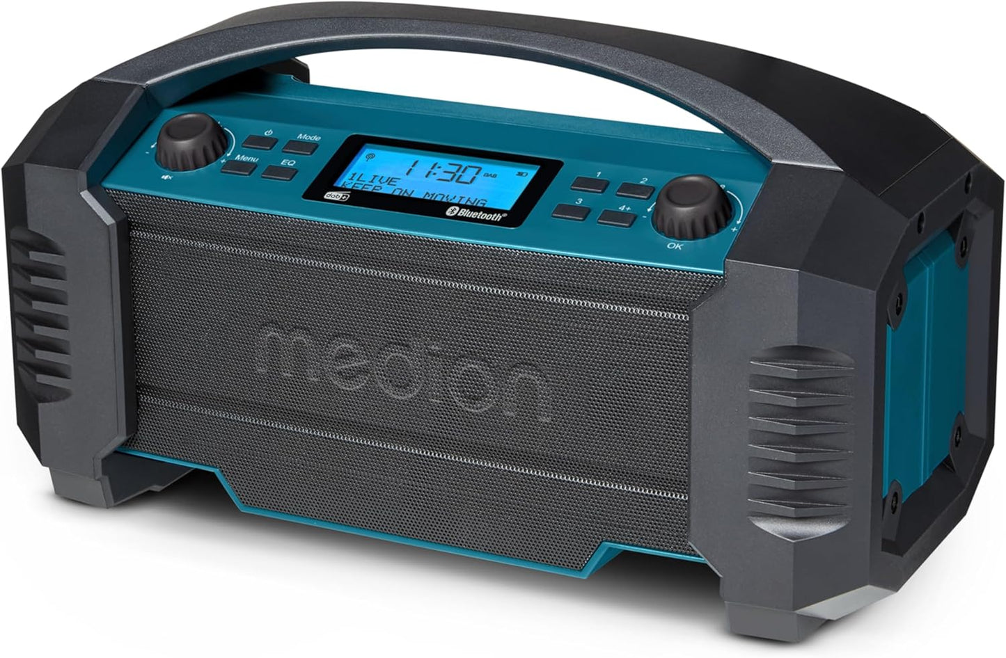 DAB+ Baustellenradio mit Bluetooth und Akku, Horizontal | 15 Watt (RMS)