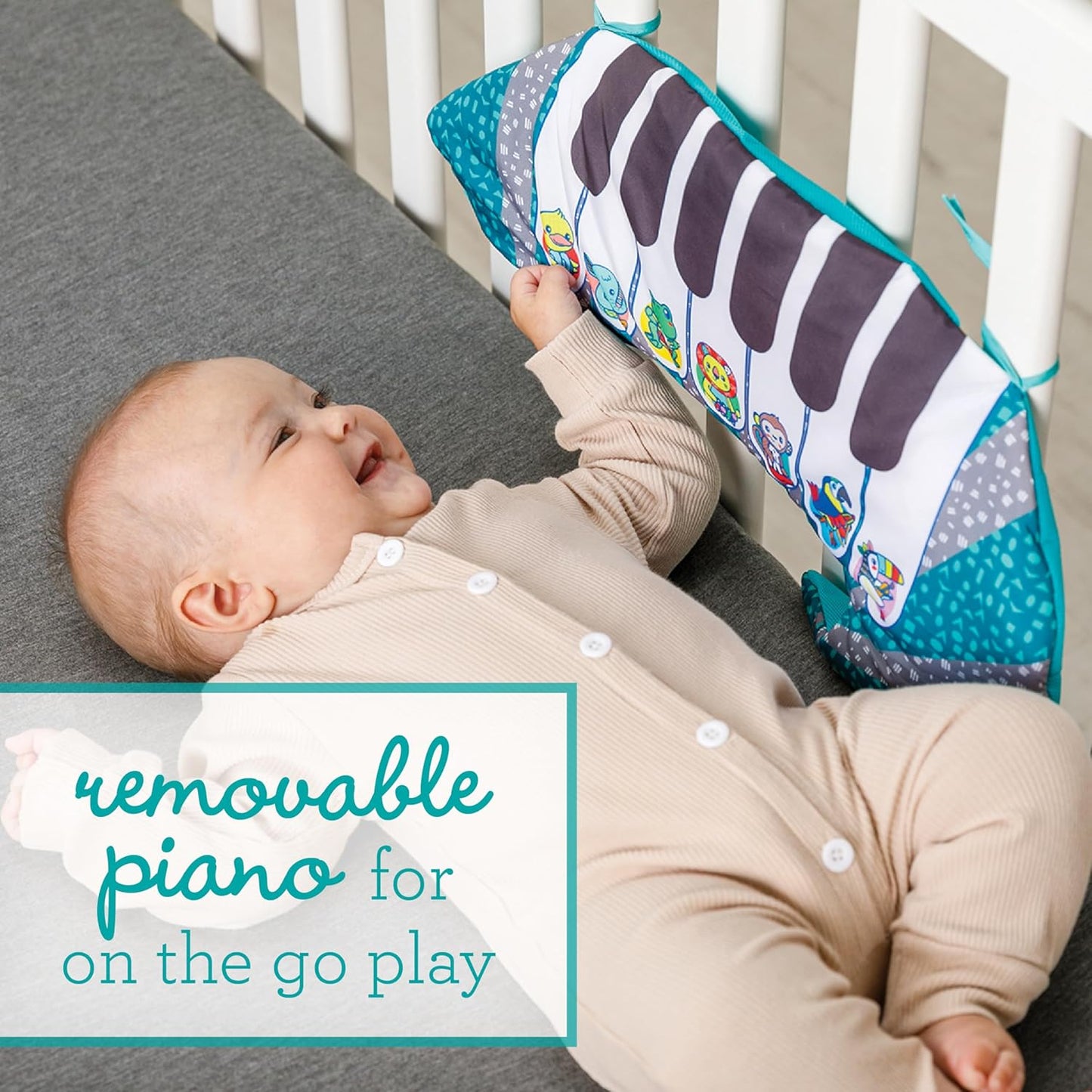 3-in-1 Tummy Time Kissen & Piano für Babys