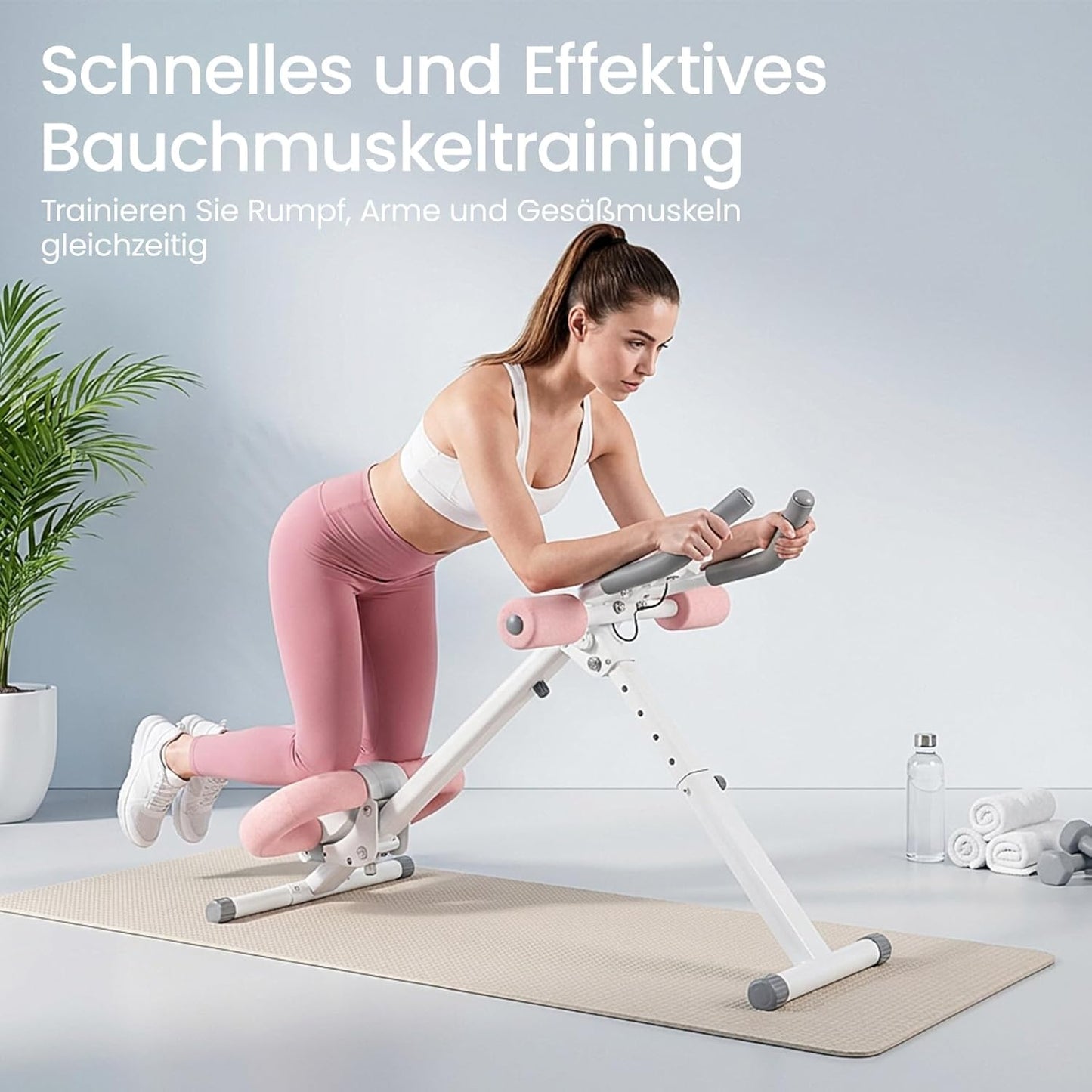 Faltbares Bauchmuskelgerät für Zuhause, Rosa