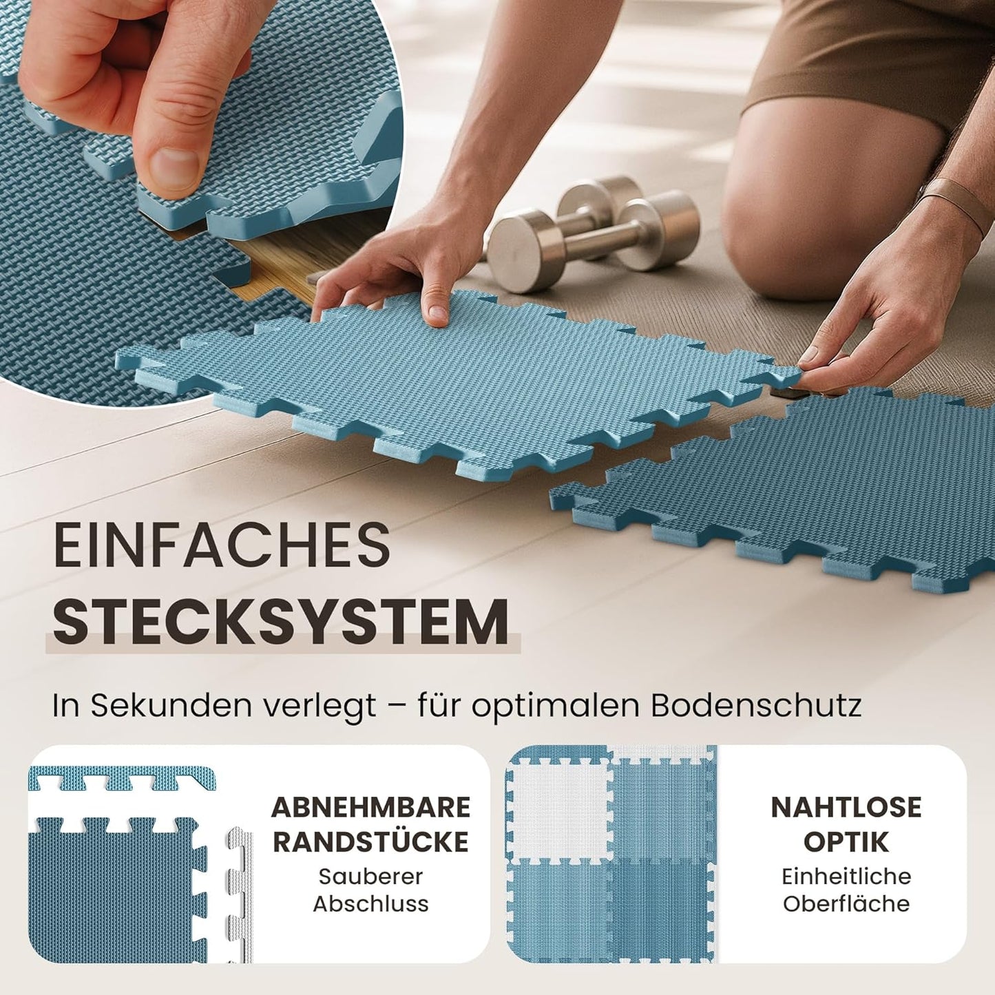 Bodenschutz-Puzzlematten-Set, 18 Stück