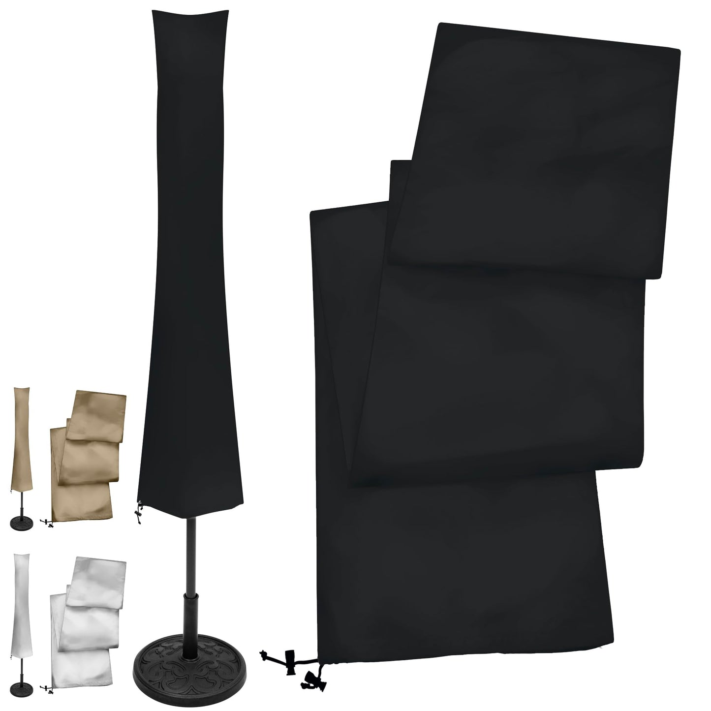 Schutzhülle für Sonnenschirm, 200cm x 28/45cm Schwarz