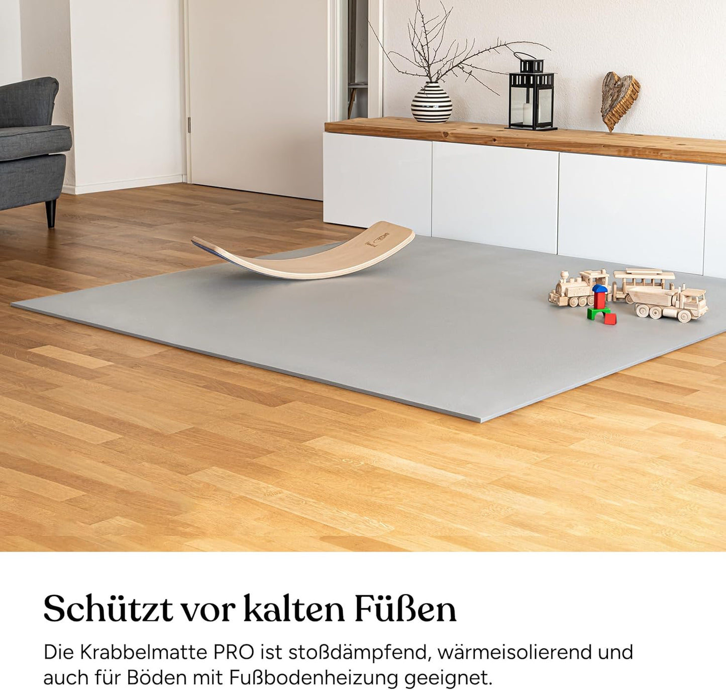 Krabbelmatte PRO Spielmatte Baby (extra dick), Beige 160 x 160 cm