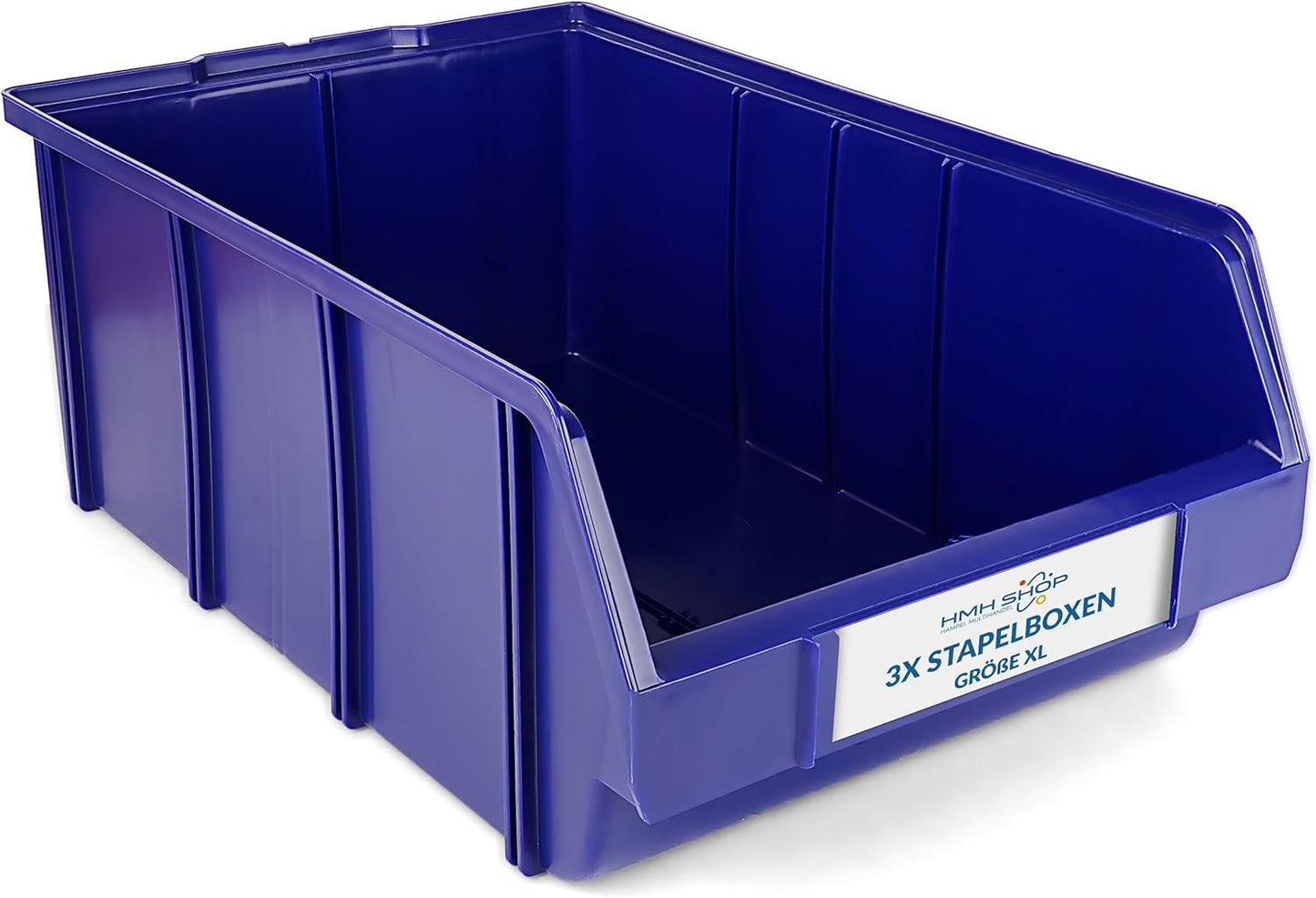 3 x Stapelboxen für Kleinteilelager, 3 Stück / Blau