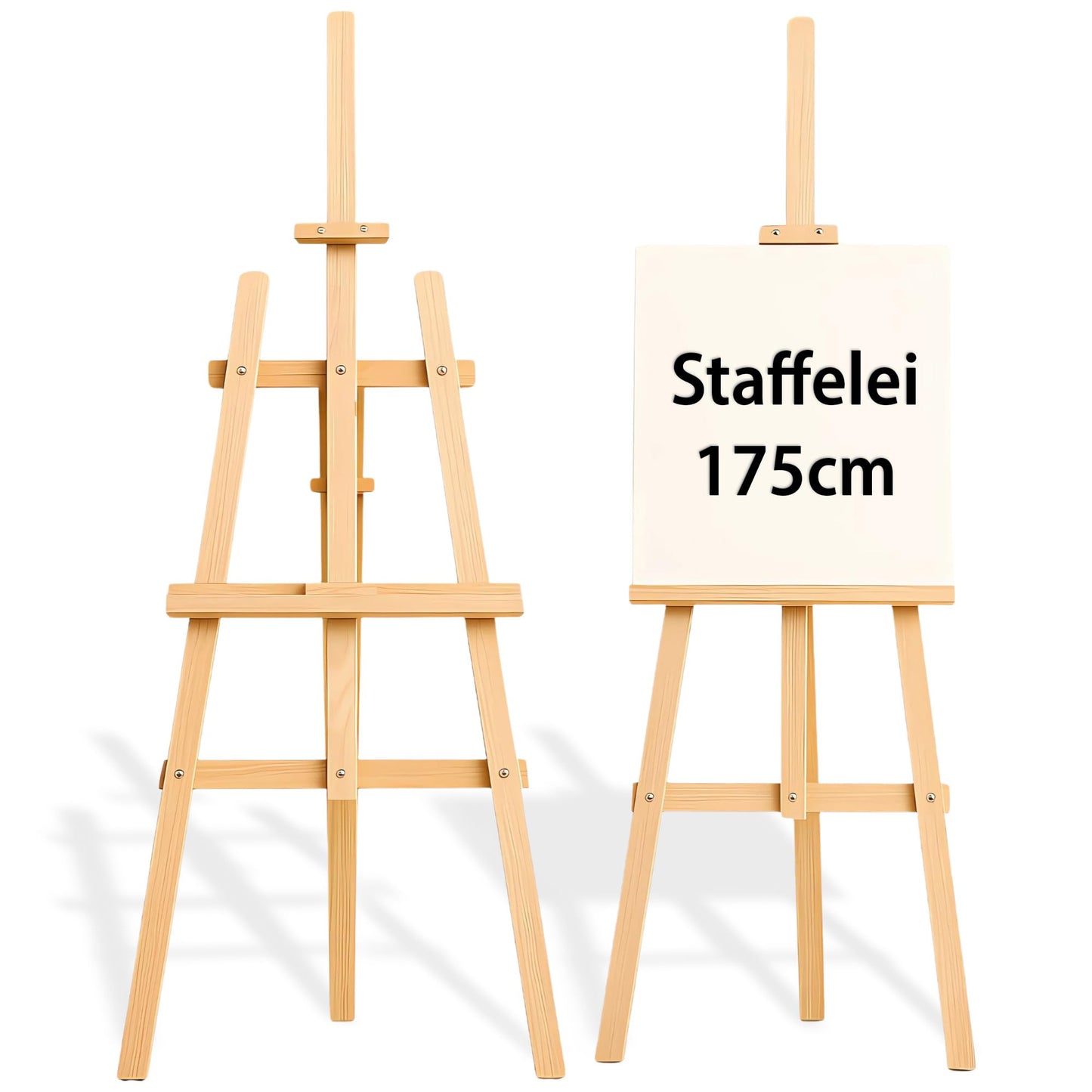 Staffelei mit 3-Fuss-Konstruktion, Kieferholz 175 cm