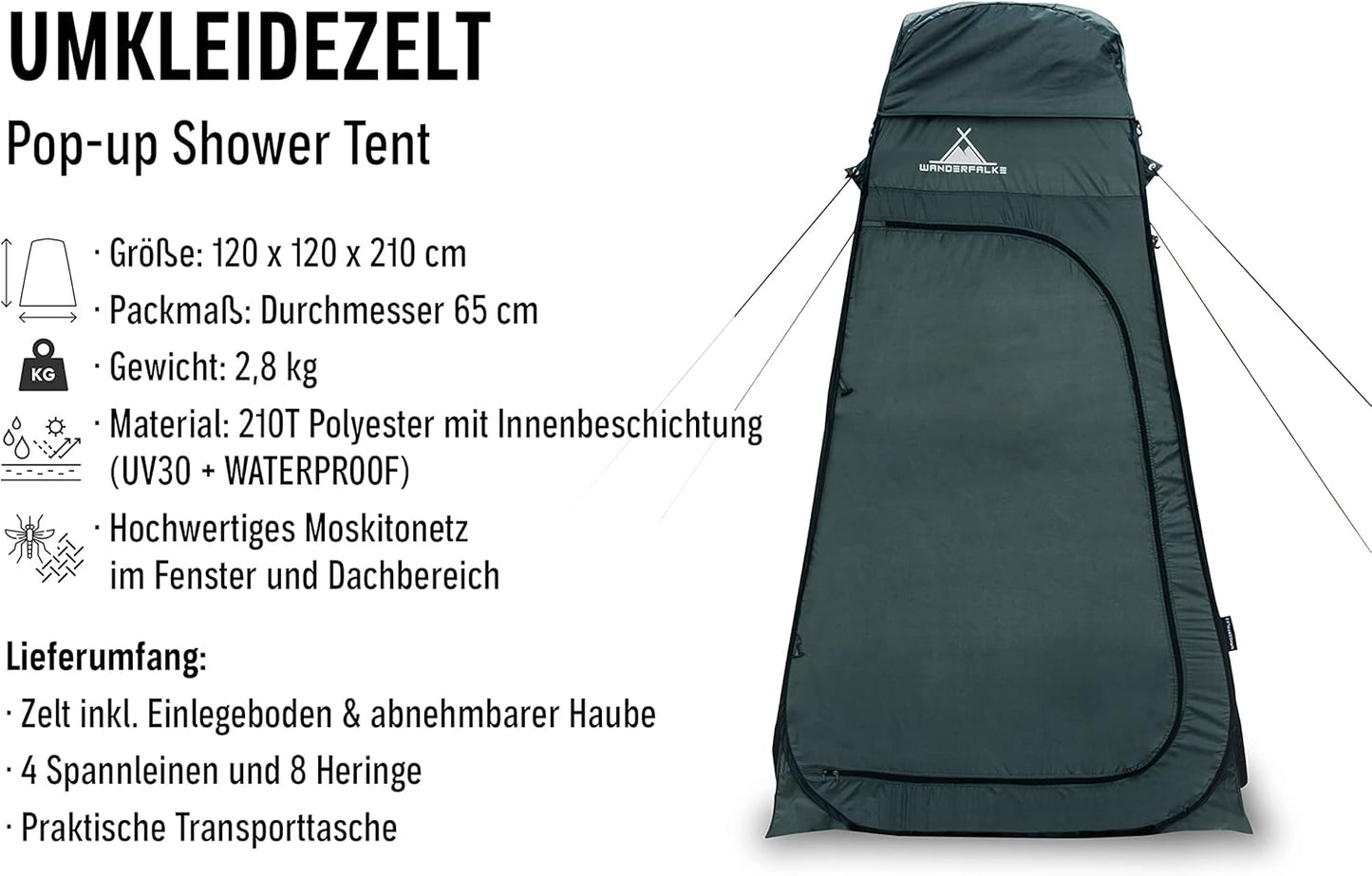 Pop-up-Dusch- und Umkleidezelt