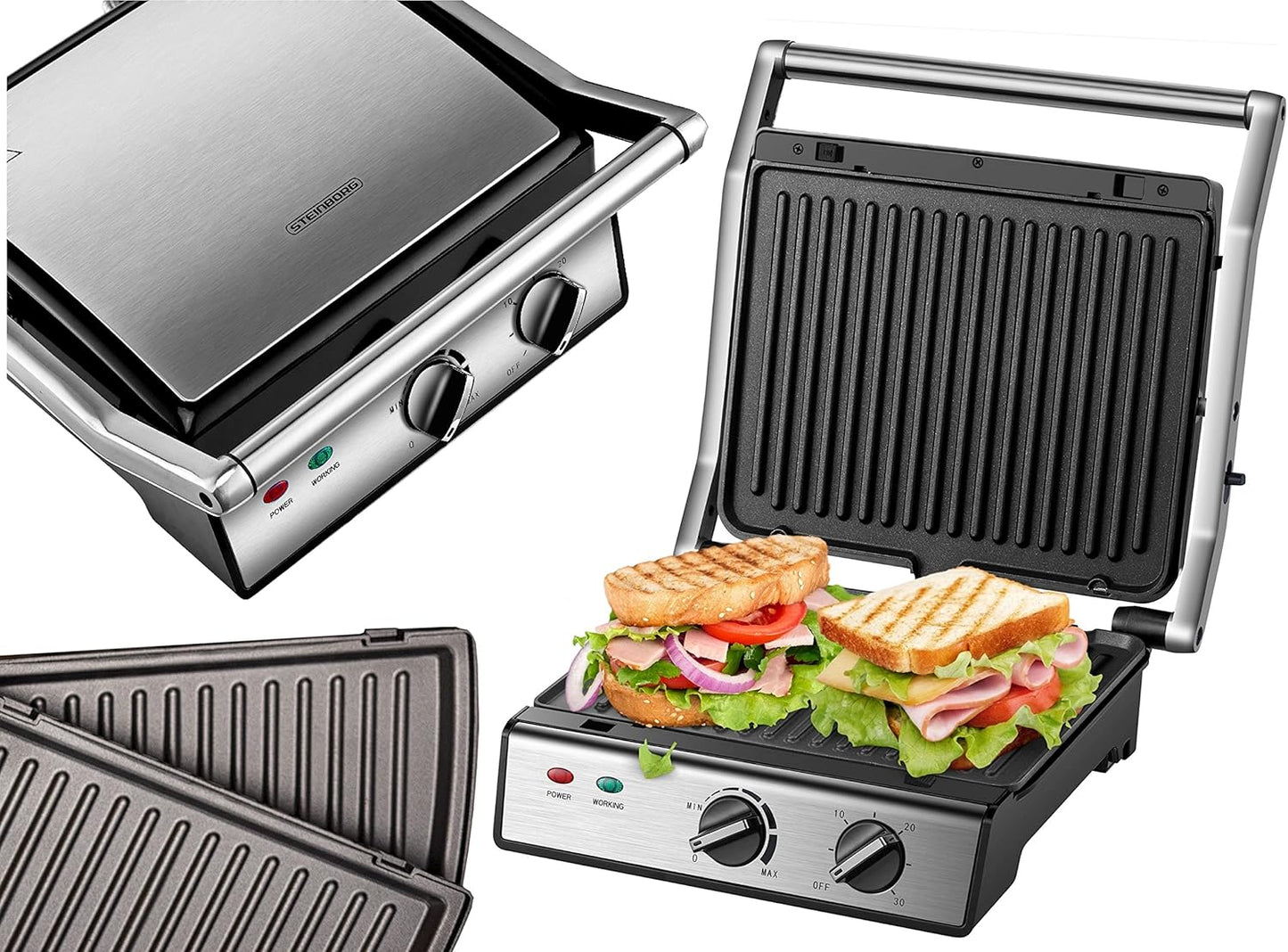 Kontaktgrill mit abnehmbaren Platten
