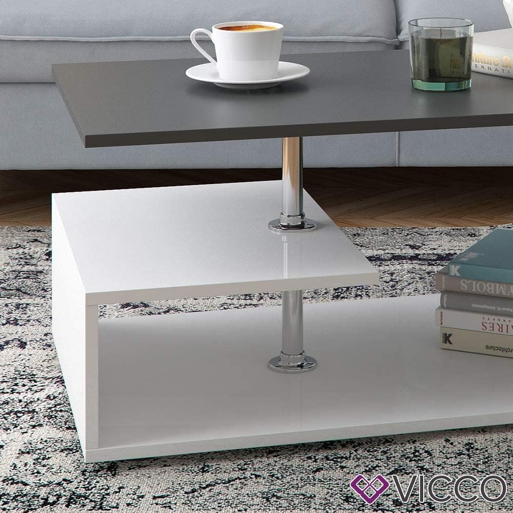 Couchtisch Guillermo, Weiss/Anthrazit