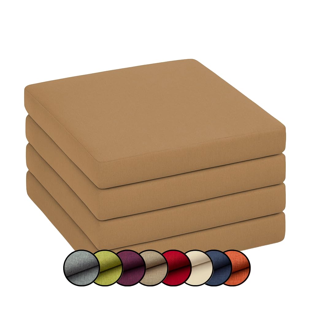 Stuhlkissen-Set für Gartenstühle (4 Stück), Camel 4er Set 60x60x5