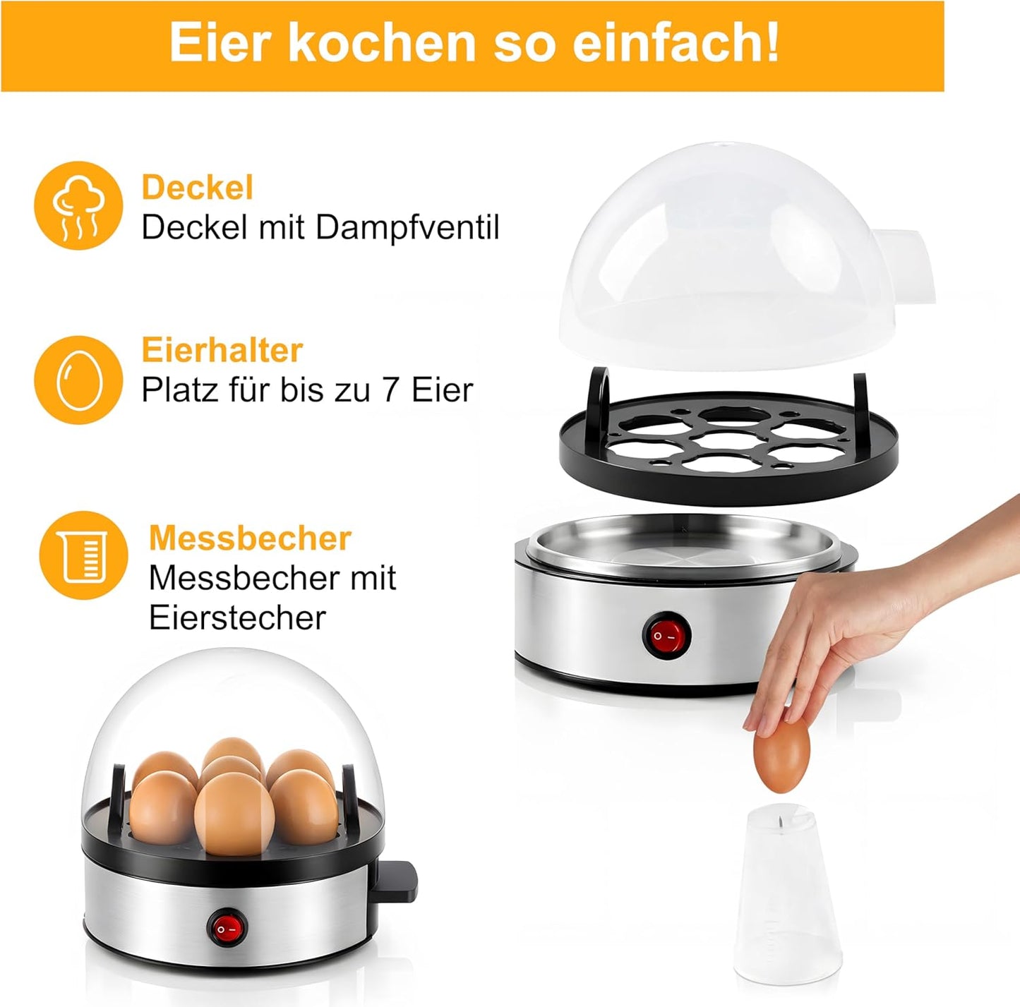 Eierkocher mit Warmhaltefunktion