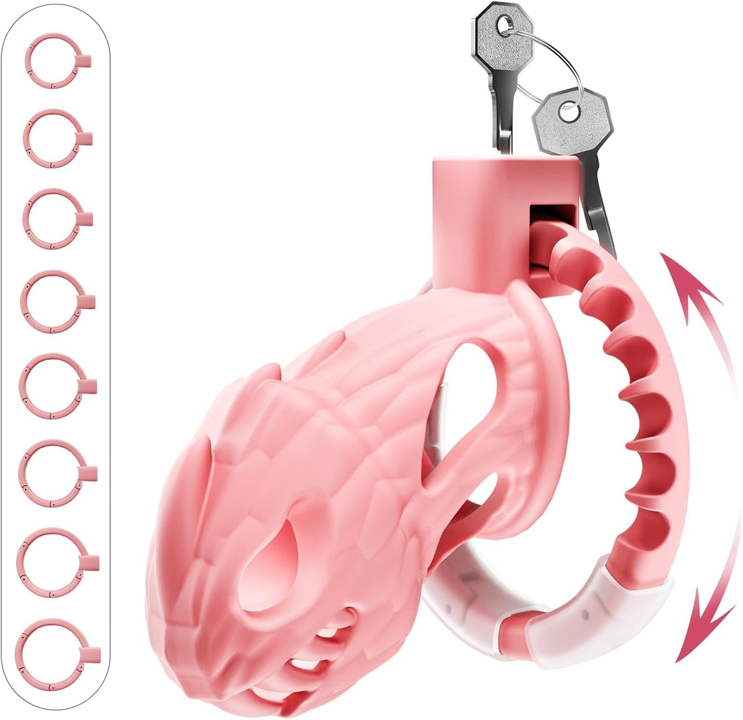 Chastity Cage für Männer mit Schloss, Rosa