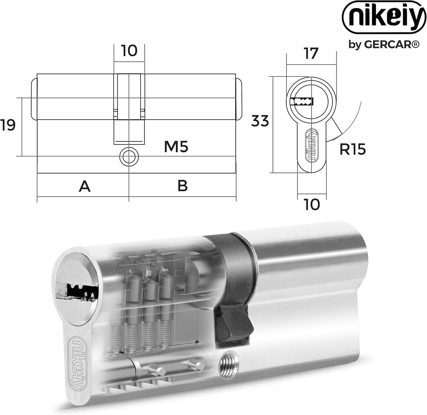 Profilzylinder-Set 90 mm (4 Stück, gleichschliessend), 90 mm 45/45 Profilzylinder 4er Set (Gleichschliessend)