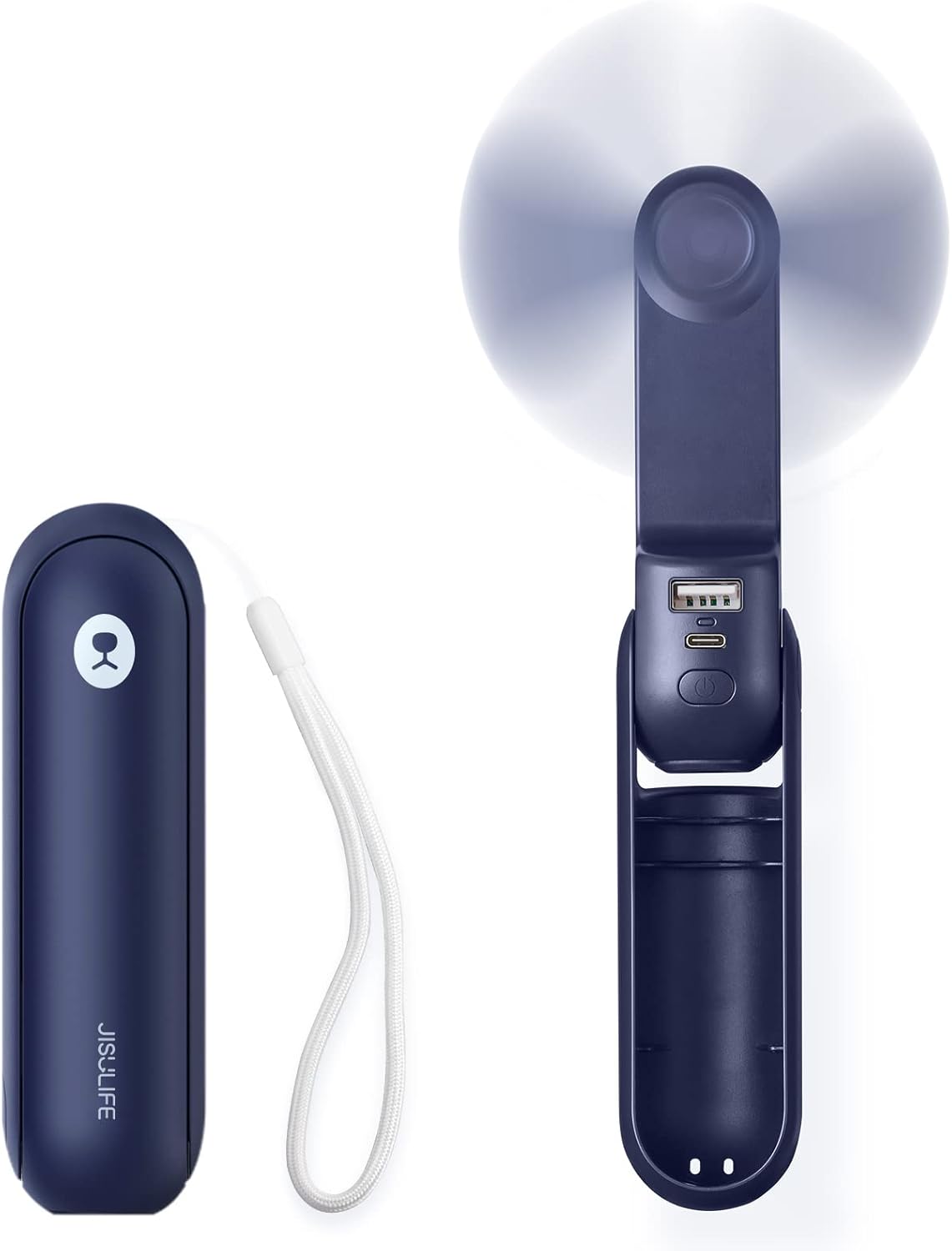 Mini-USB-Handventilator mit Licht, Blau