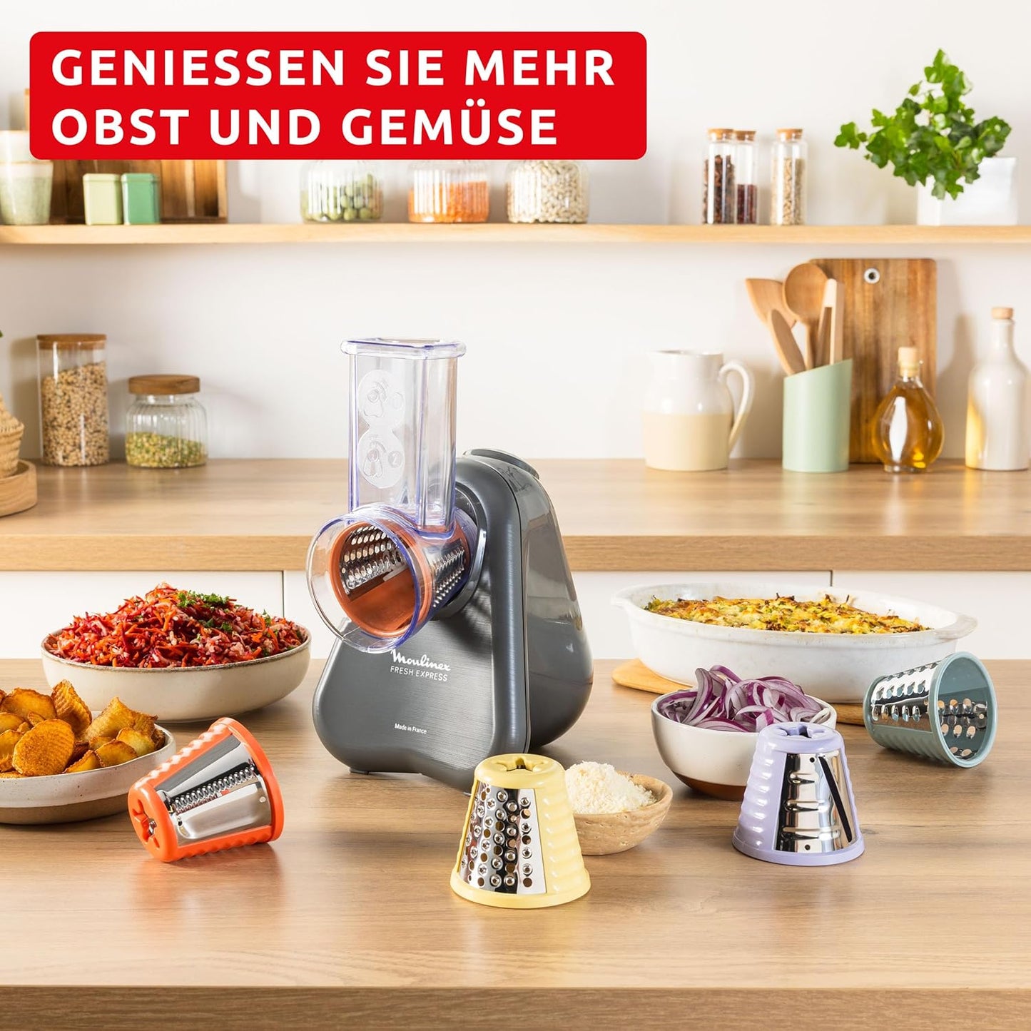 Elektrische Gemüsereibe Fresh Express, Fresh Express 5-in-1 | Grau