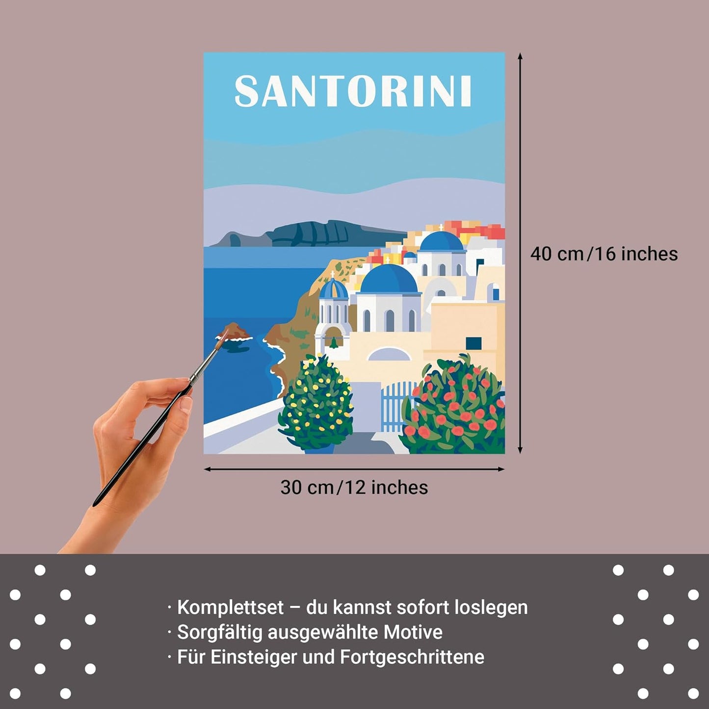 CreArt Malen-nach-Zahlen-Set Santorini
