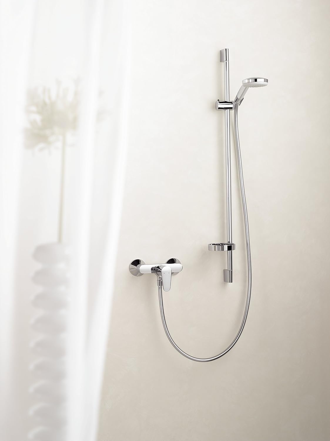 Croma 100 Duschset Multi mit Duschstange 90 cm und Seifenschale, Chrom 0,90m Set 3 Strahlarten