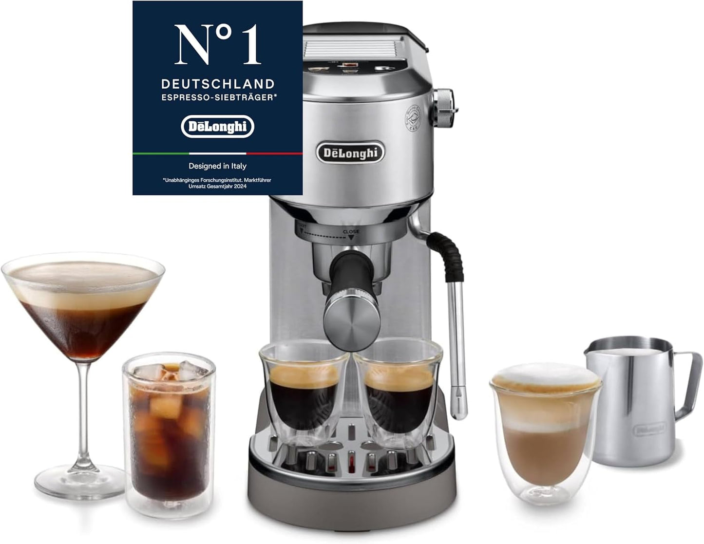Siebträgermaschine Dedica Duo EC890.M, Metall Dedica 2025 mit Cold Brew