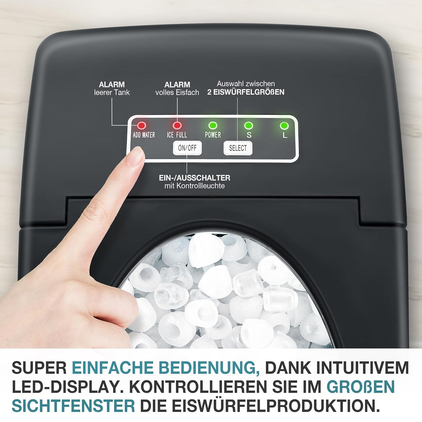 Eiswürfelmaschine mit Schnellzyklus, Nylon