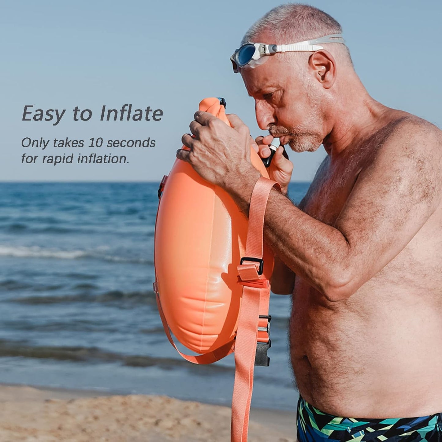 Aufblasbare Schwimmboje, Orange 20L