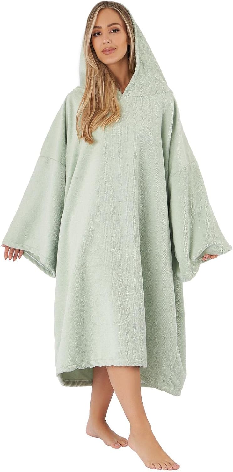 Surf Badeponcho, Einheitsgrösse Salbeigrün