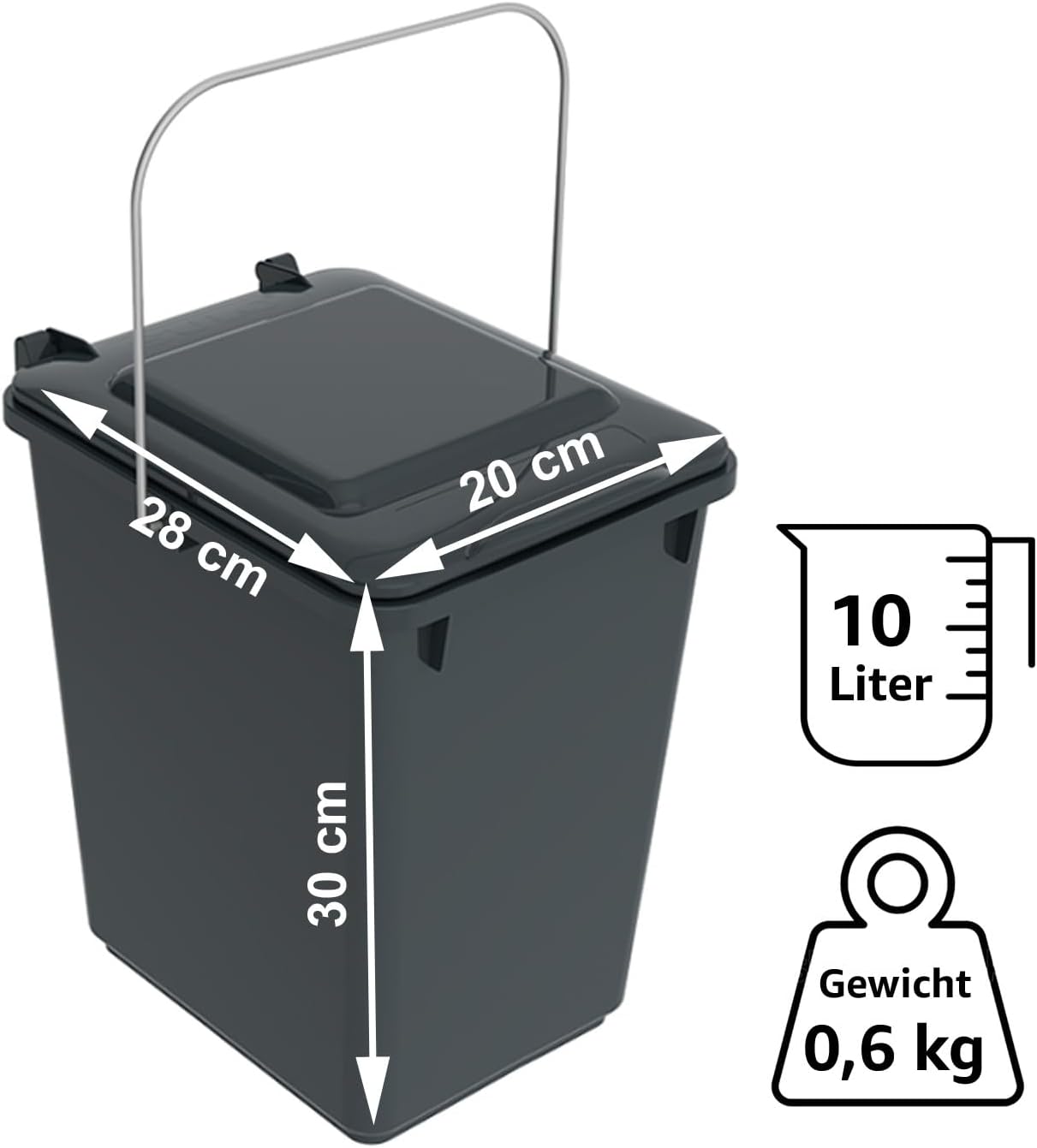 Bioabfalleimer, Grau