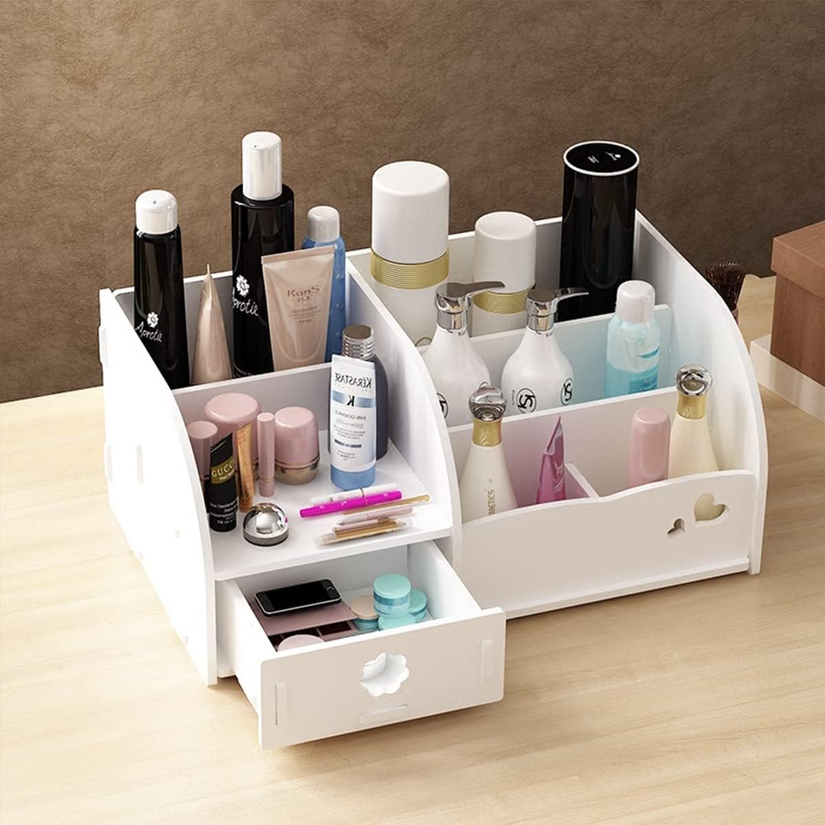 Make-up-Organizer mit Schubladen für Schminktisch, Weiss 28 X 19 X 14 Cm